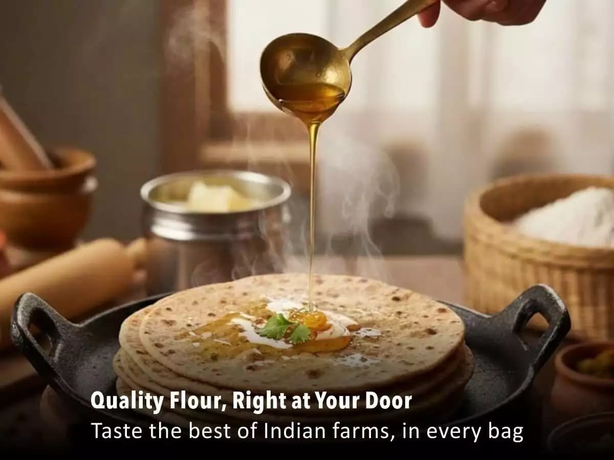 Stone-ground Indian flours - atta, besan, ragi and millet flours for authentic Indian breads
