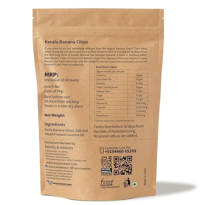Looms & Weaves - Kerala Banana Chips — 400 g