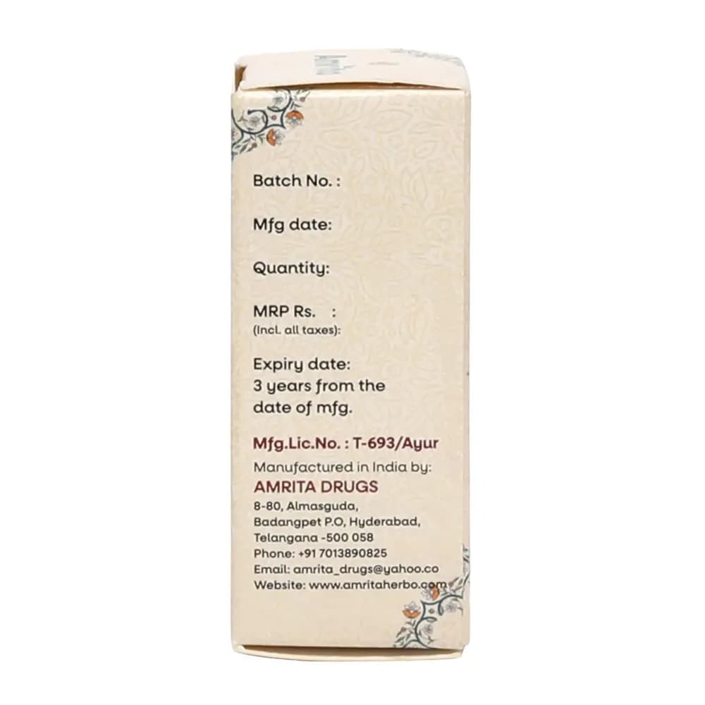 Amrita Anu Tail 15 ml Batch & Manufacturing Details