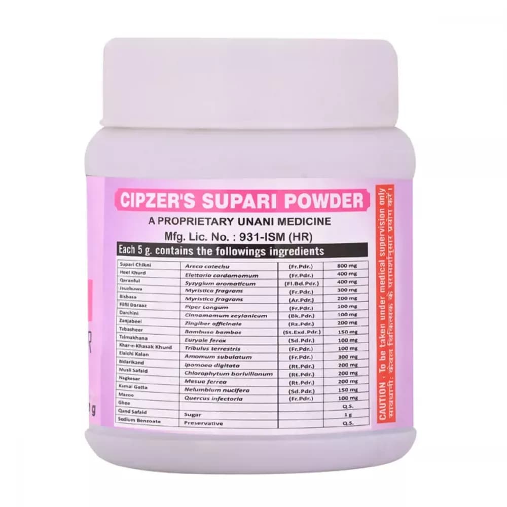 Cipzer Supari Powder 150 g Composition Info