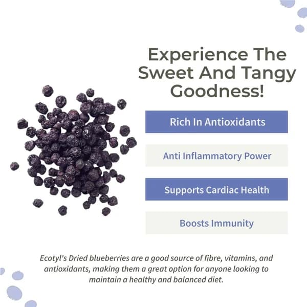 Ecotyl Dried Blueberries 150 g Benefits