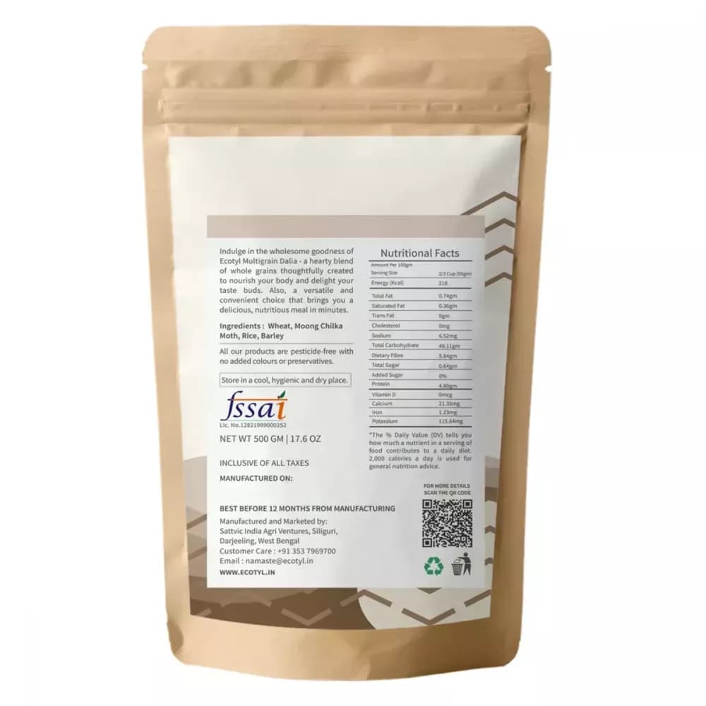 Ecotyl Multigrain Dalia 500 g Nutrition Facts