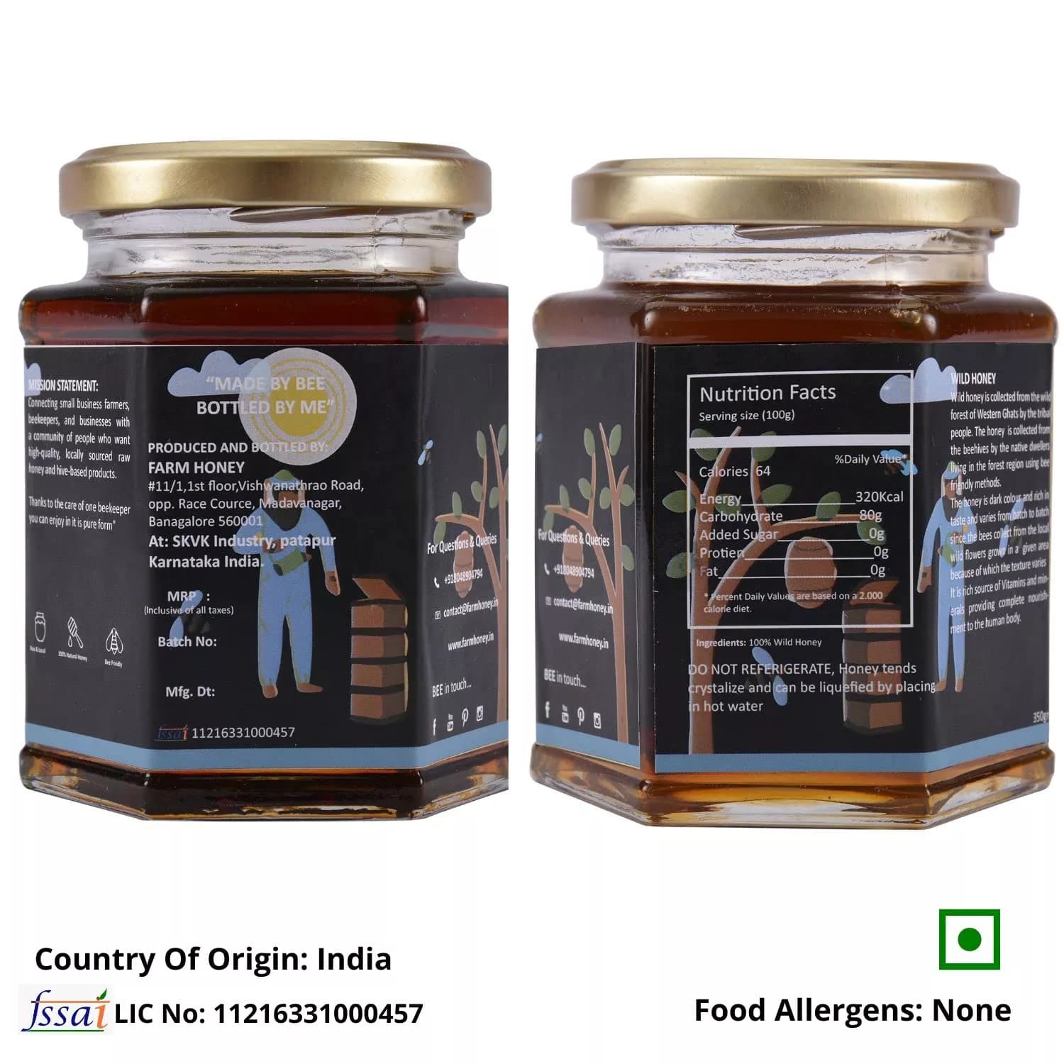 Farm Honey Raw Honey 250 g Manufacturing Details & Nutrition Facts