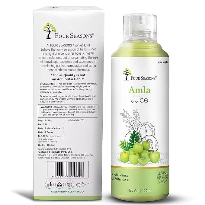 Four Seasons Amla Juice 1 L Manufacturing Details