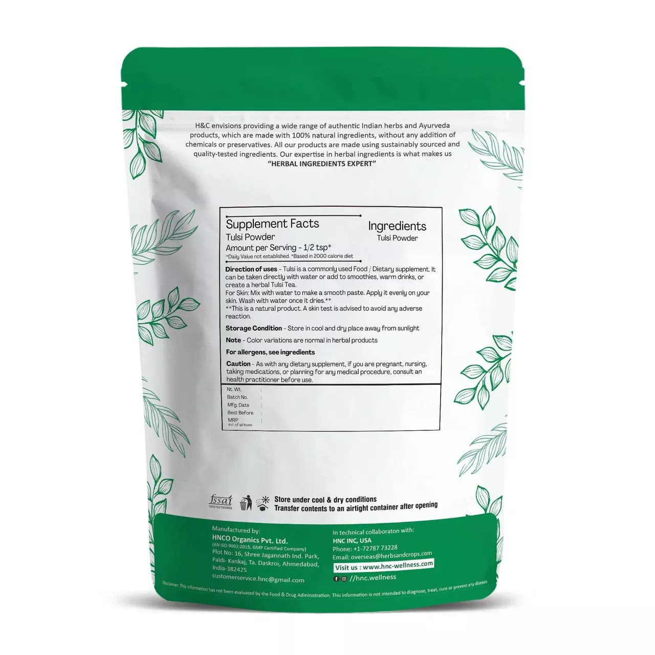 H&C Herbal Tulsi Powder 100 g Detailed Image