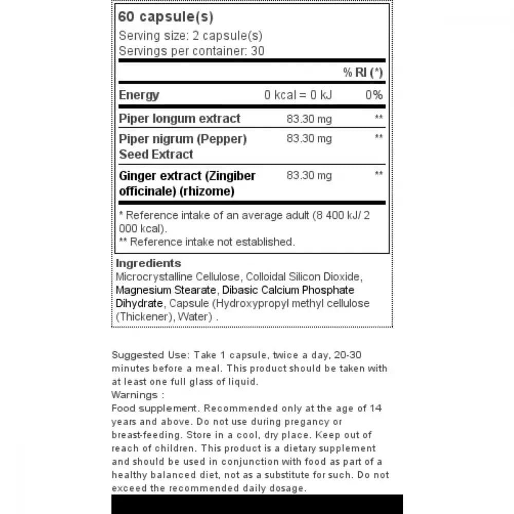 Himalaya Trikatu Tablet compositions