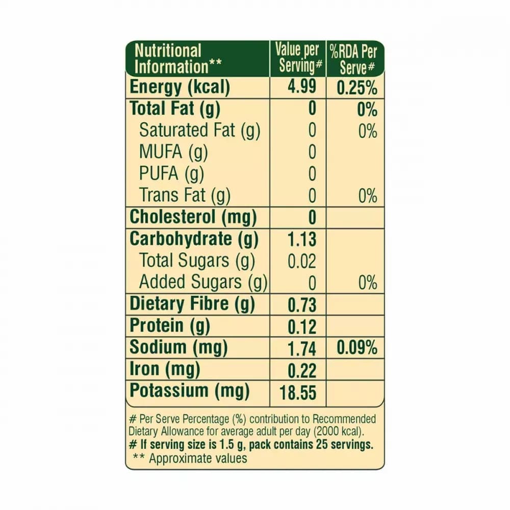 House of Veda Immune Tea 80 g nutrition_facts
