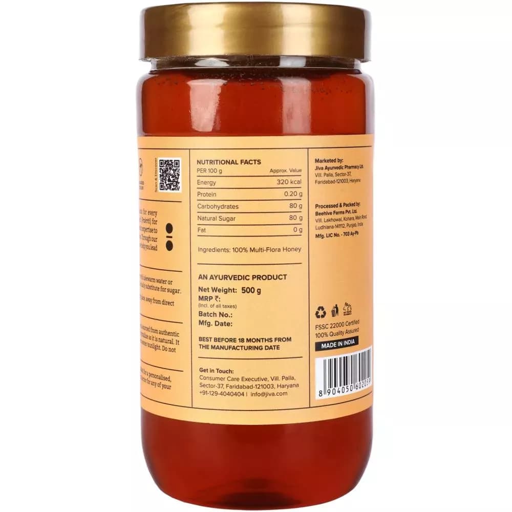 Jiva Ayurveda Honey 500 g Nutrition Facts