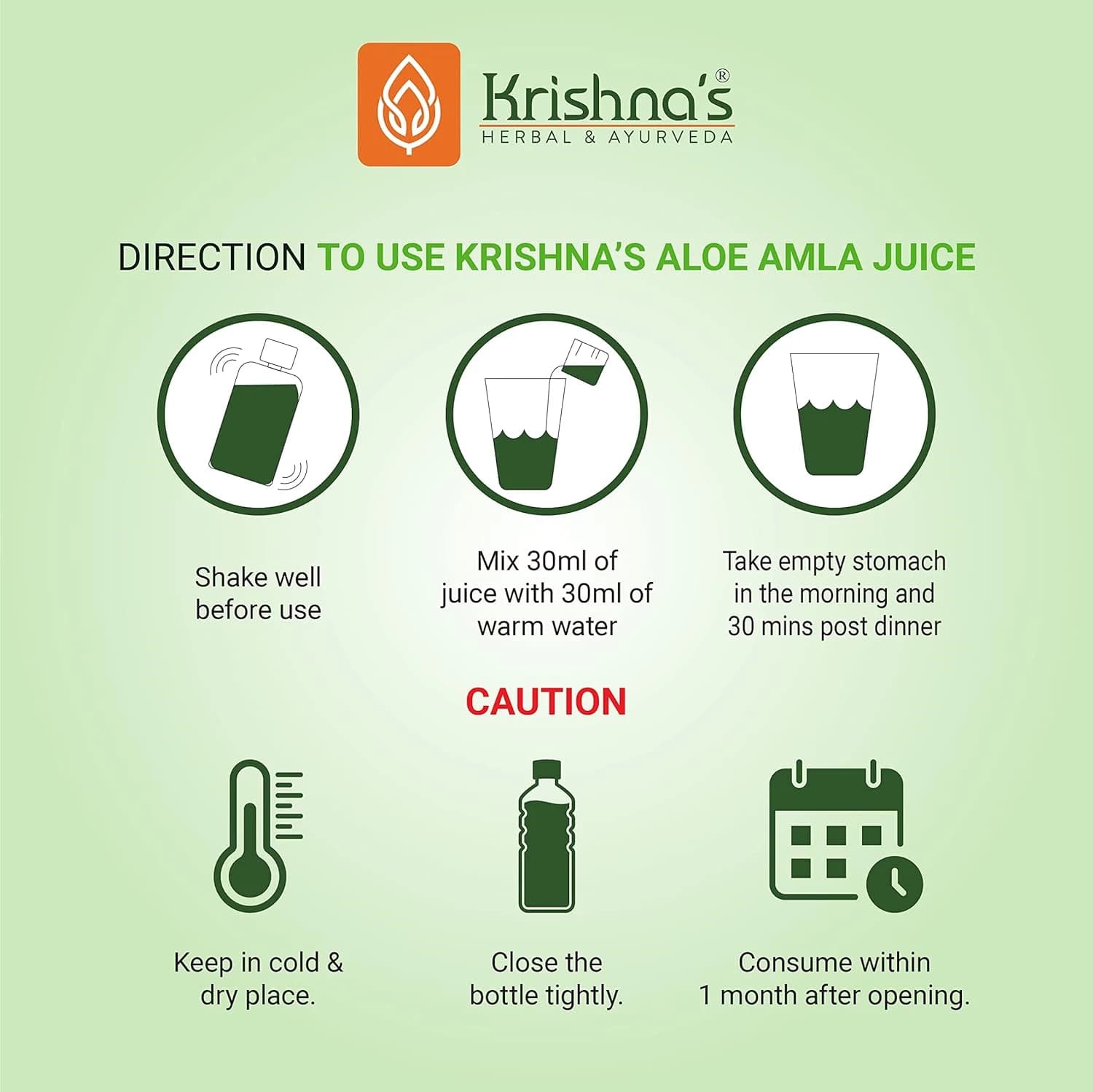 Krishna's Amla Aloe Vera Juice directions for use