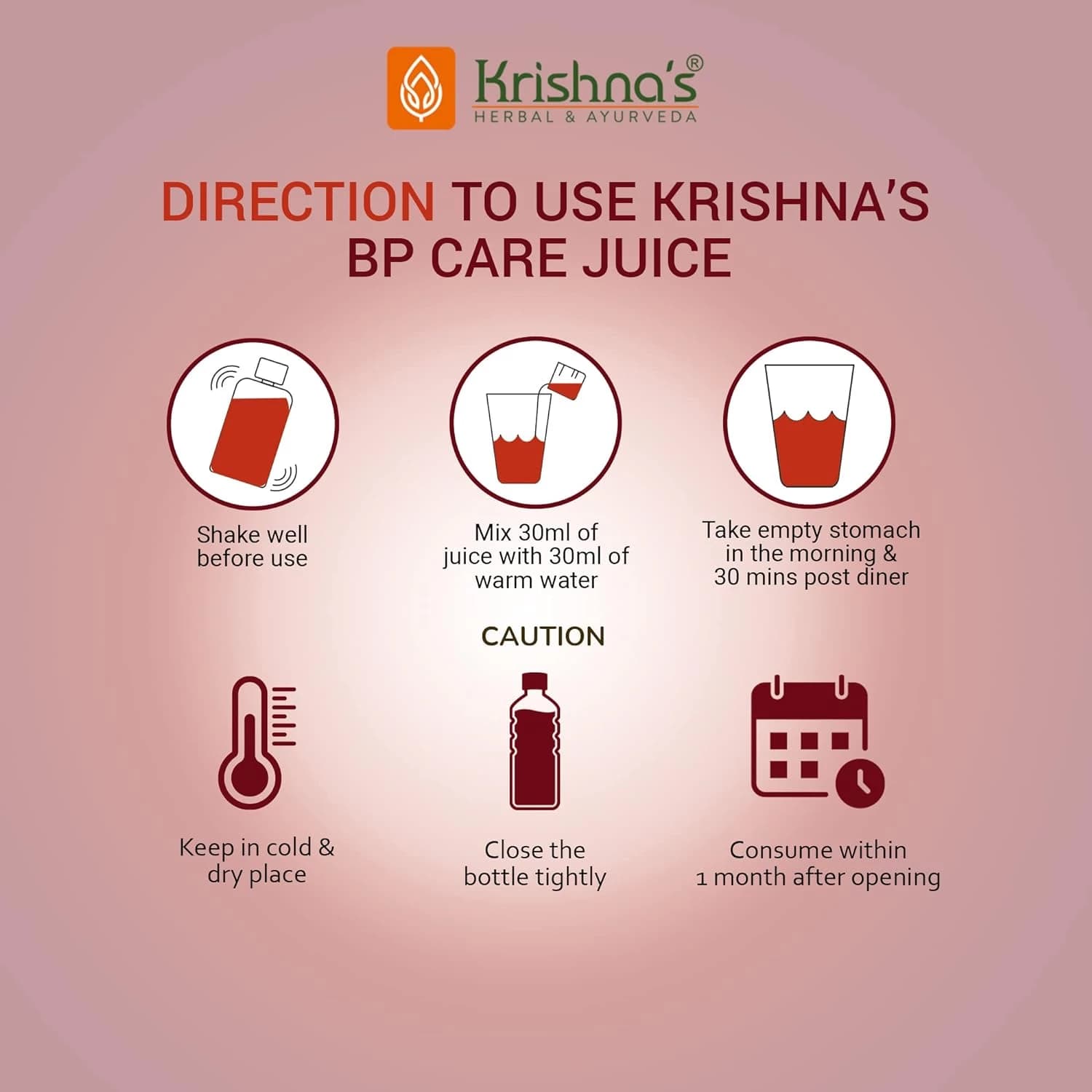 Krishna's High BP Care Juice directions for use