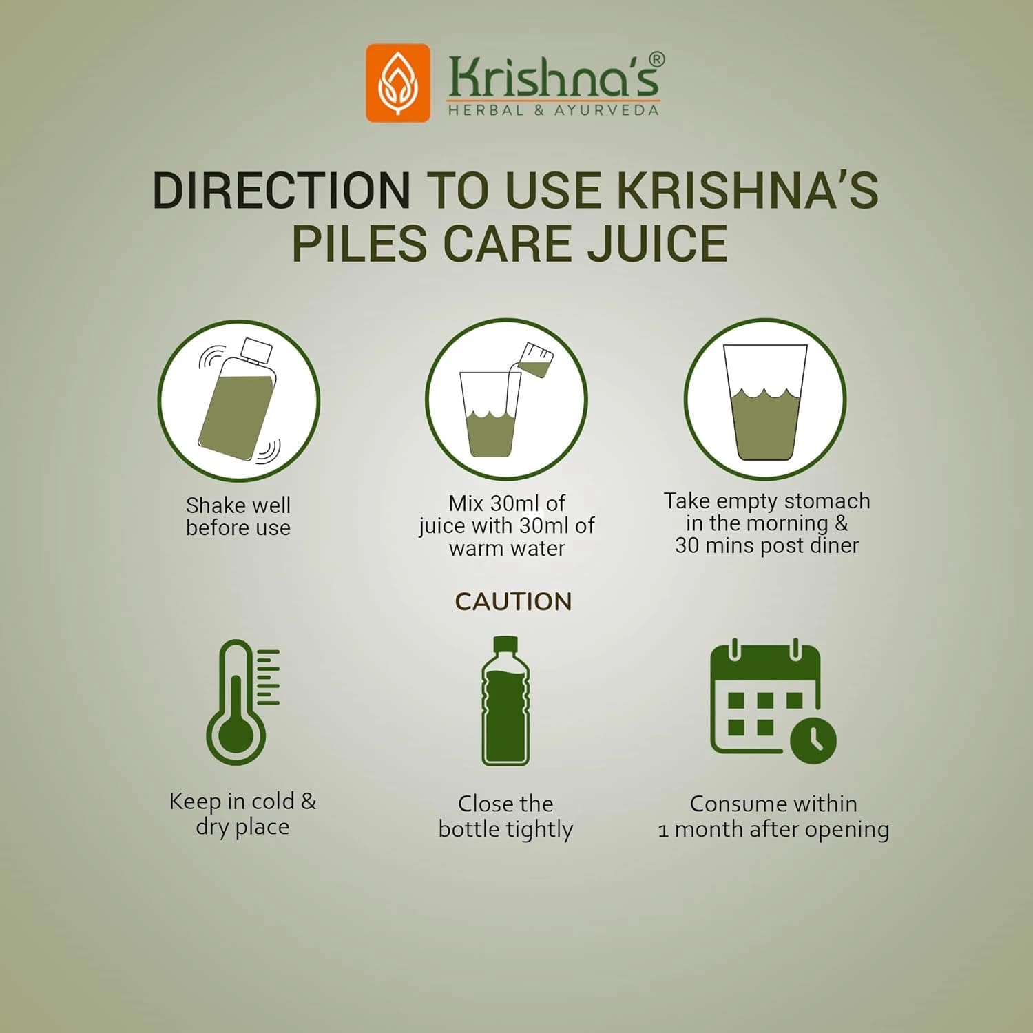 Krishna's Piles Care Juice directions for use