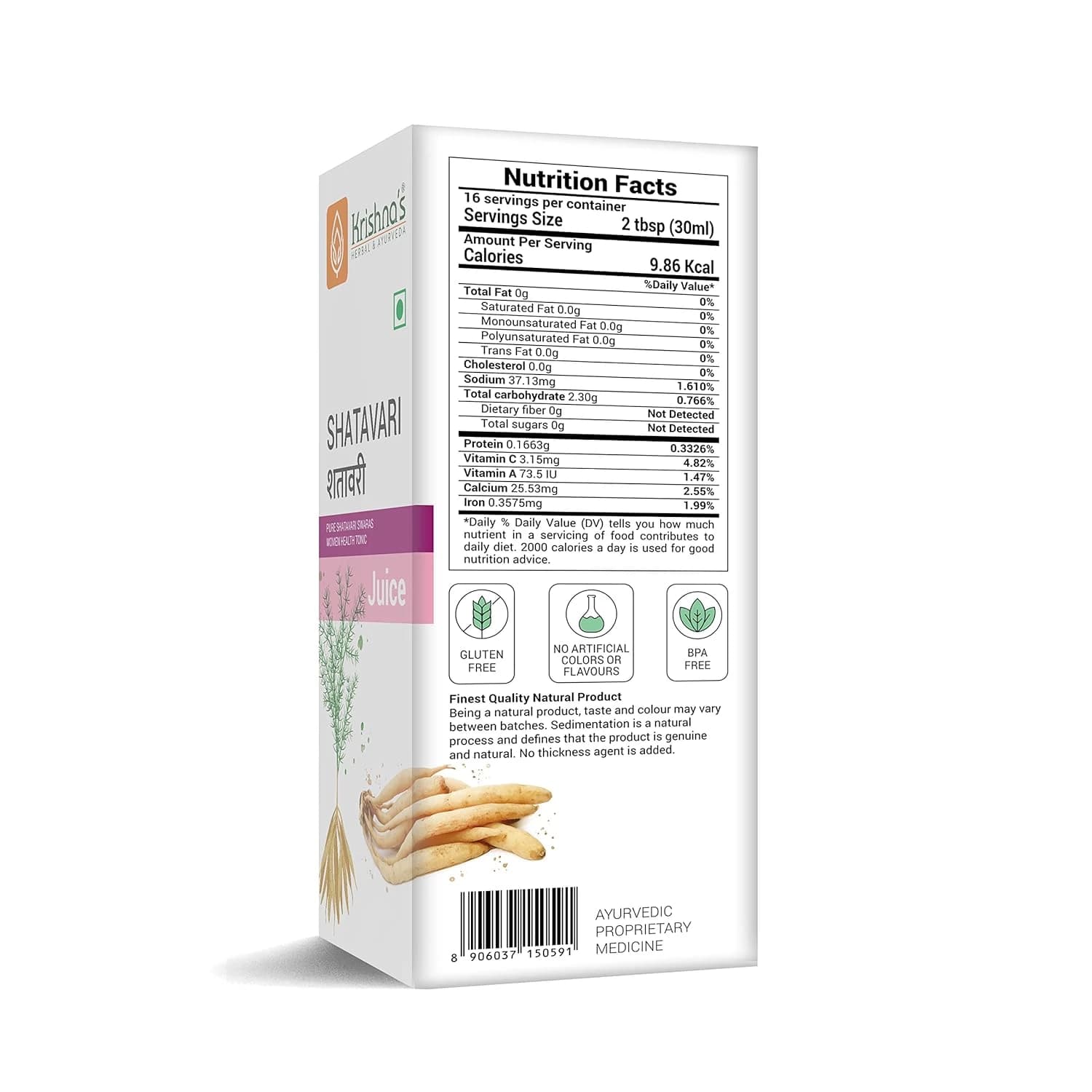 Krishna's Shatavari Juice 500 ml nutrition facts