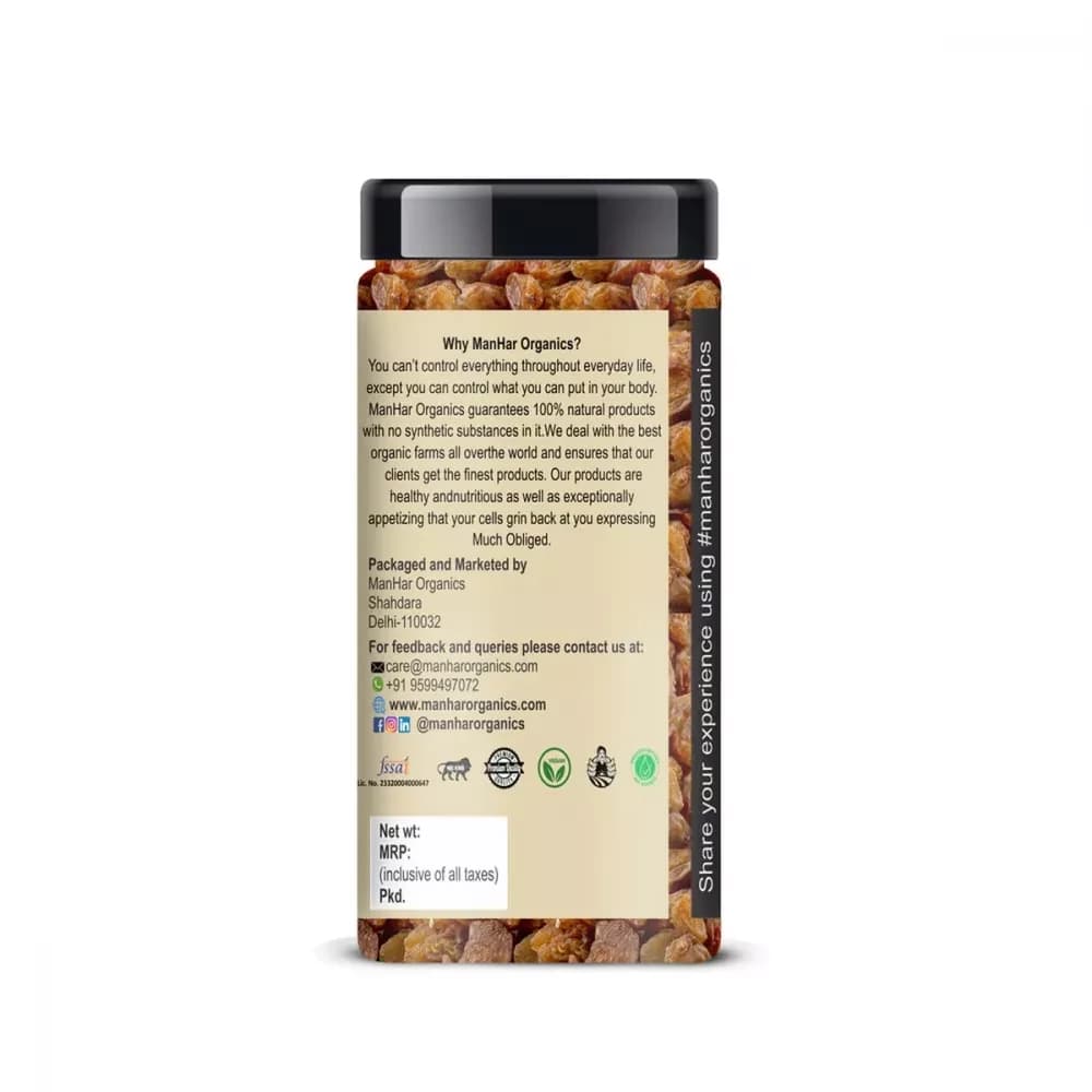 Manhar Organics Munakka 150 g Manufacturing Details