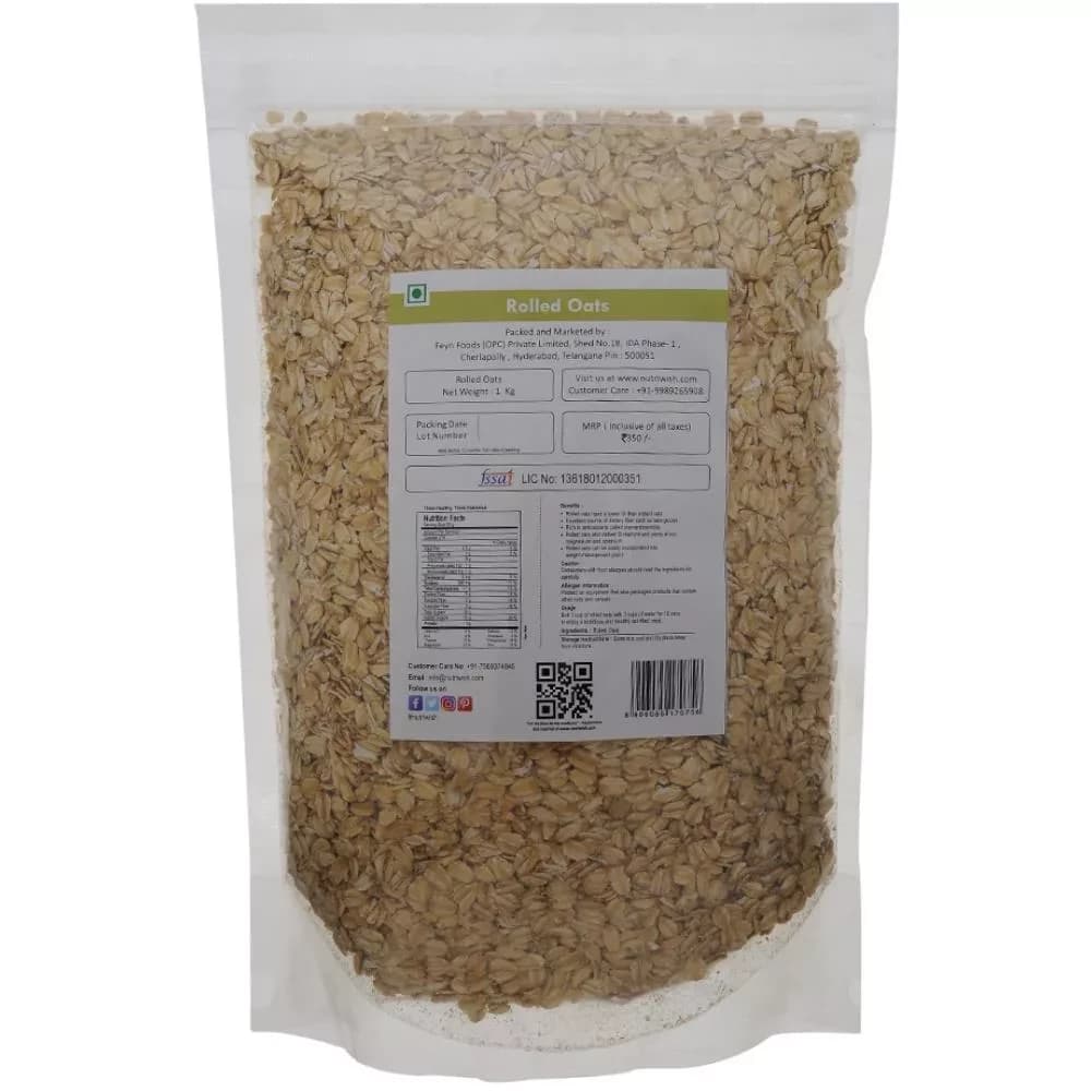 Nutriwish Oats Powder 1 Kg manufacturing & other details