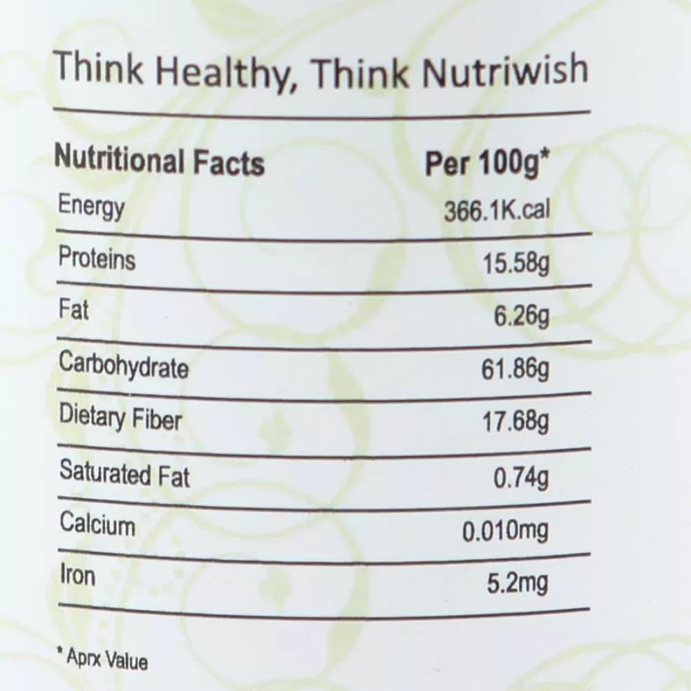 Nutriwish Quinoa 250 g Nutrition Facts