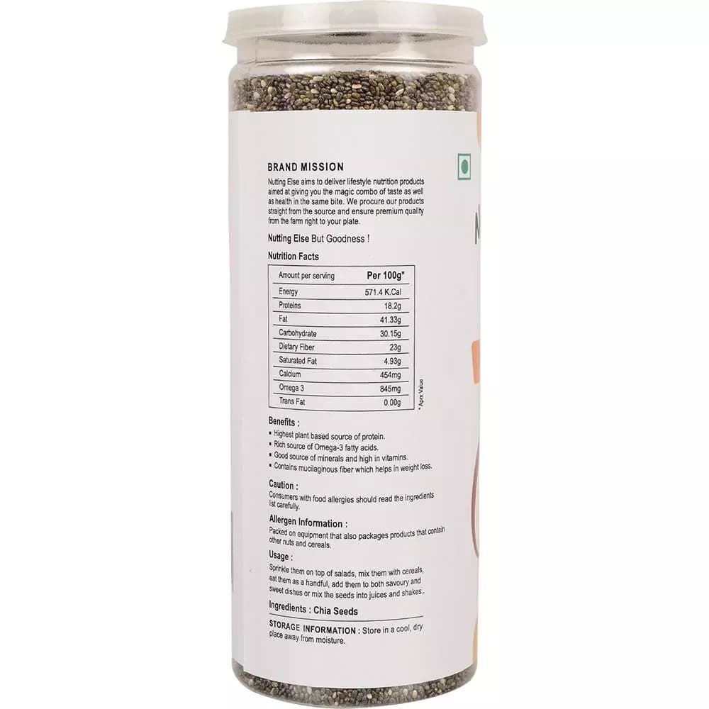 Nutting Else Chia Seeds 200 g Nutrition Facts