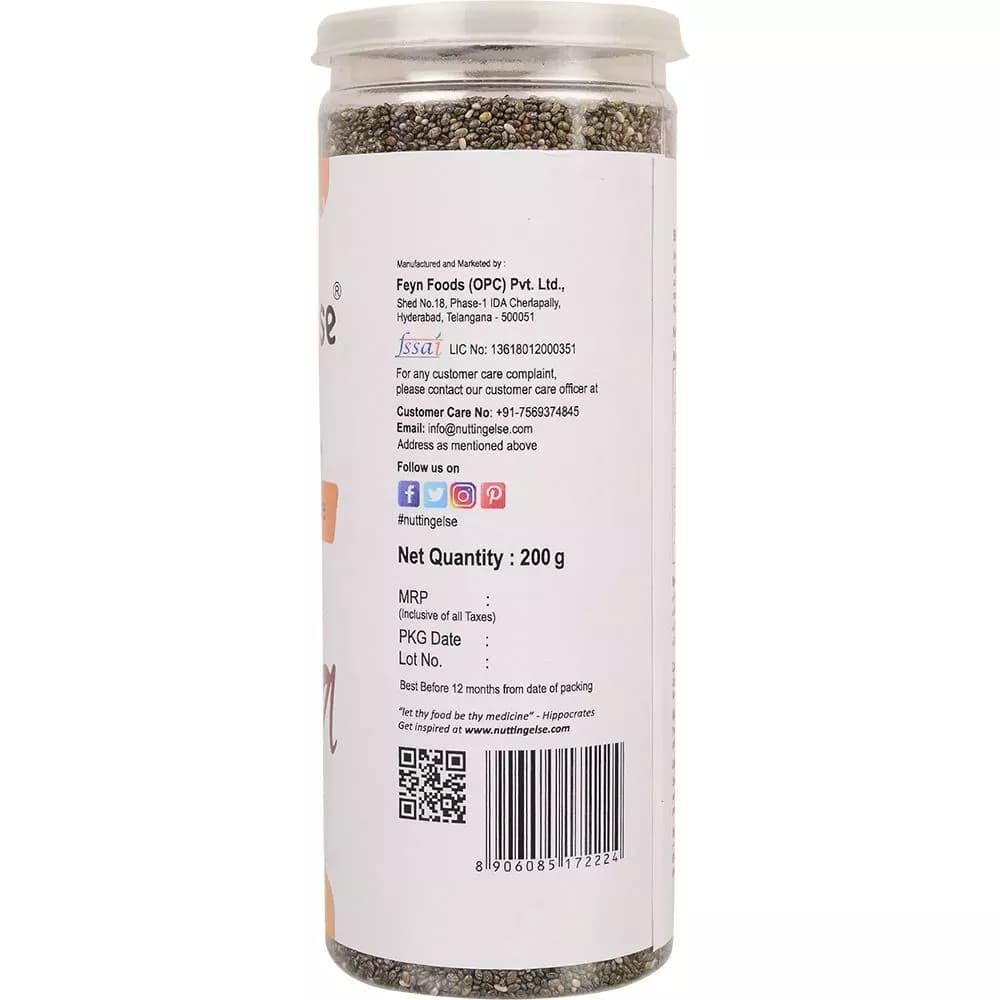 Nutting Else Chia Seeds 200 g Manufacturing Details