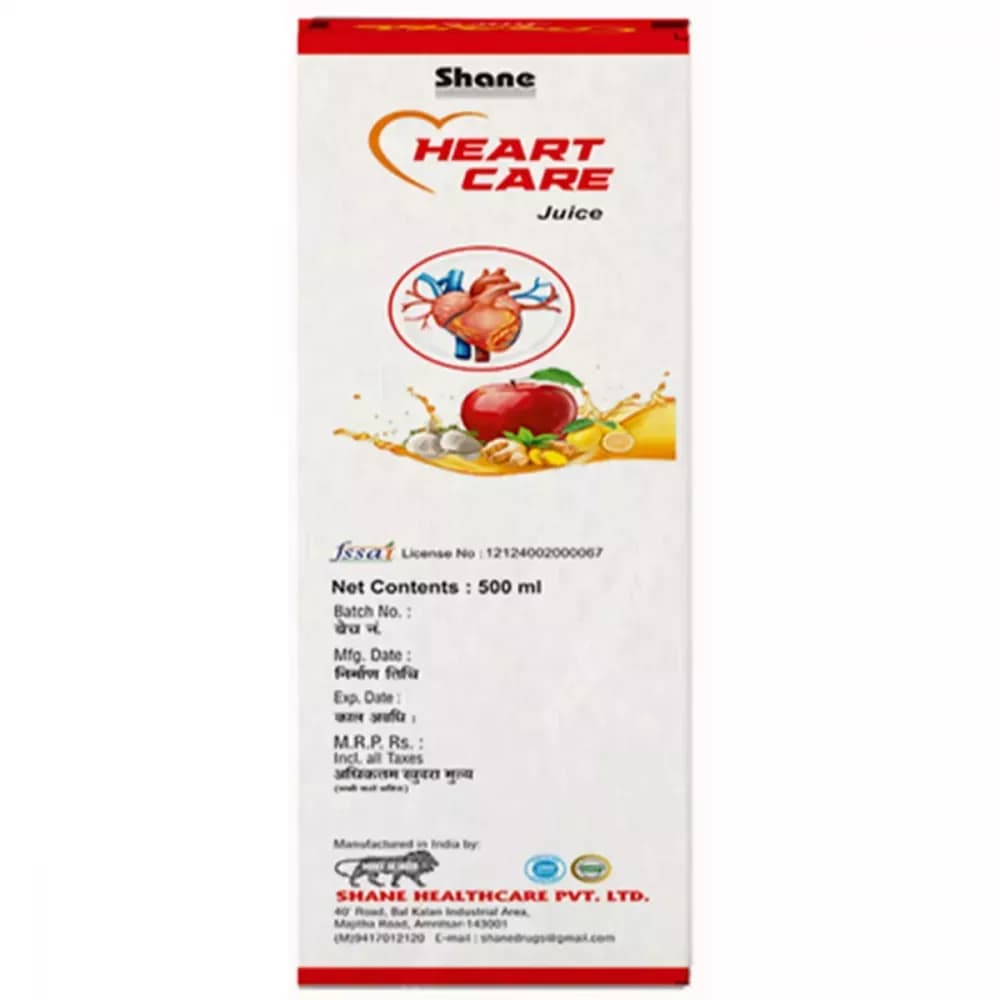 Shane Heart Care Juice 500 ml Manufacturing Details