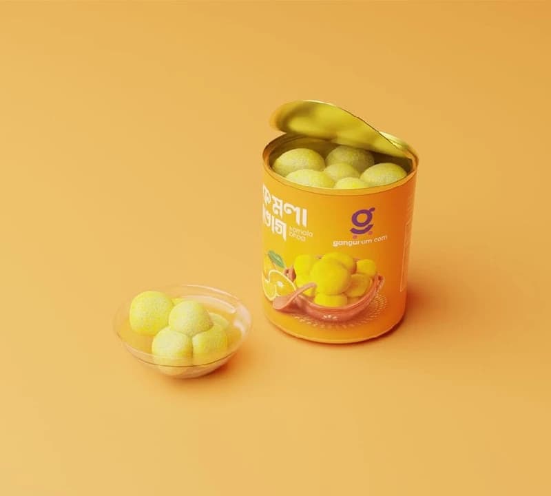 Ganguram tin kamala bhog Rosogolla — 1 Kg