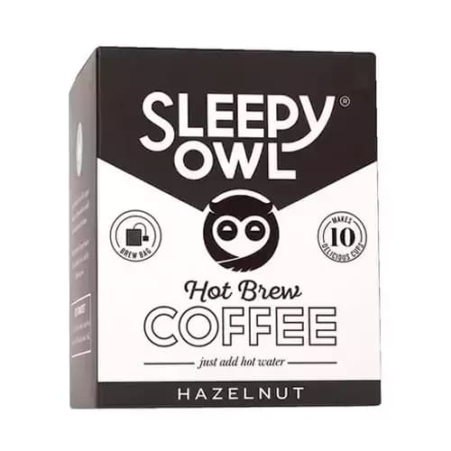 100 G 10 Bags X 10 G Each Sleepy Owl Hazelnut Hot Brew Bags High Quality Arabica Beans Blend ShopIndianProductsa