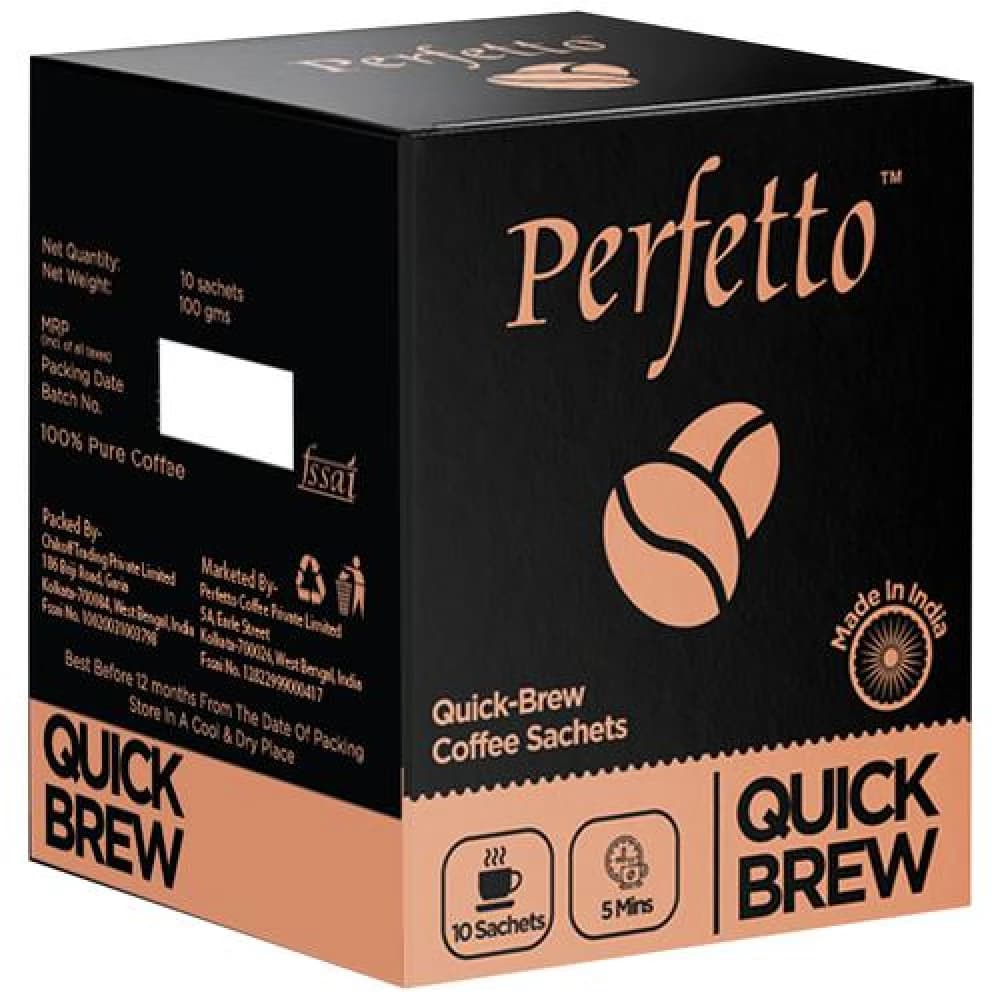 100 G 10 Sachets Perfetto Quick Brew Coffee Dip Bags Assorted Flavours ShopIndianProductsa