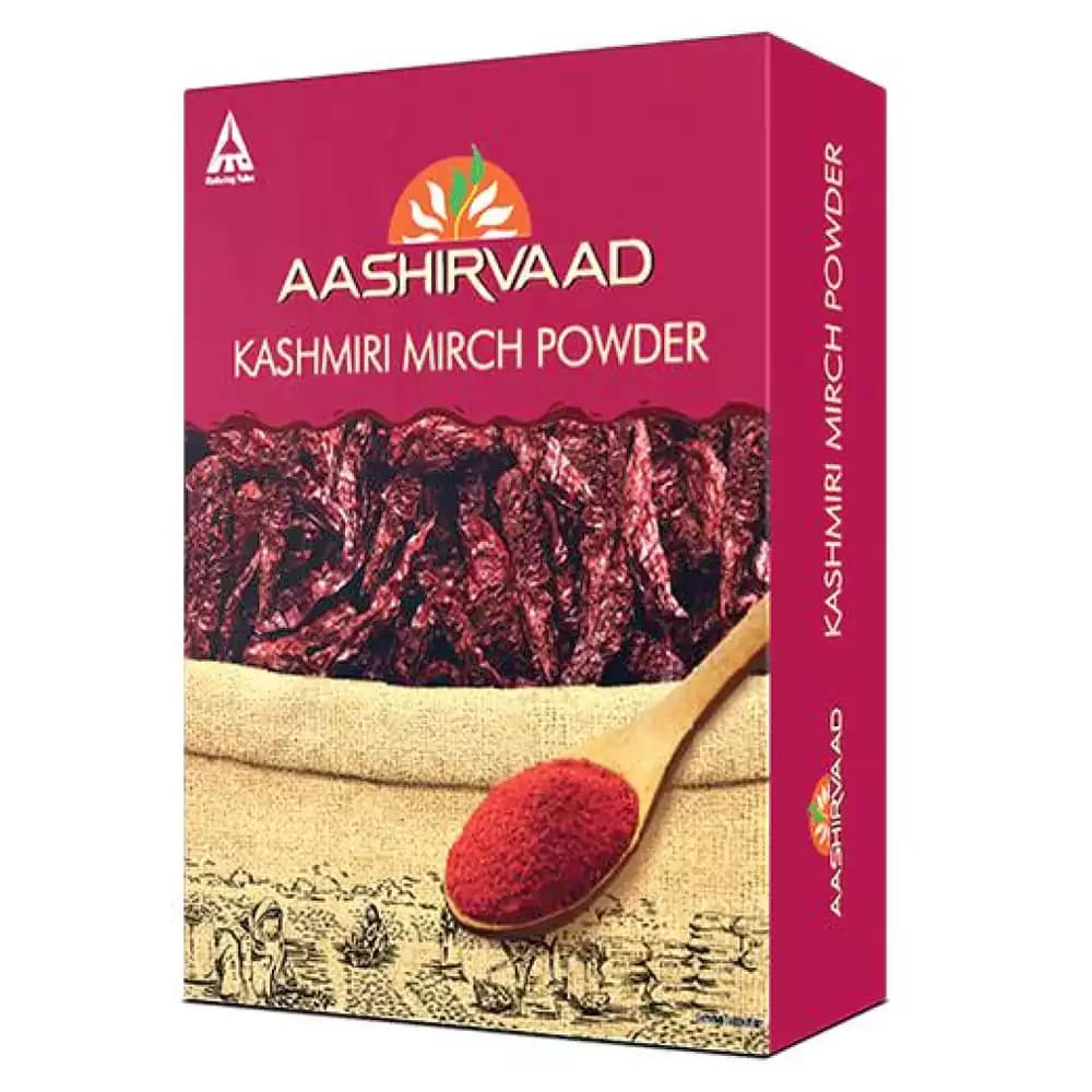 100 G Aashirvaad Kashmiri Mirch Powder Traditionally Sundried Cleaned ShopIndianProductsa