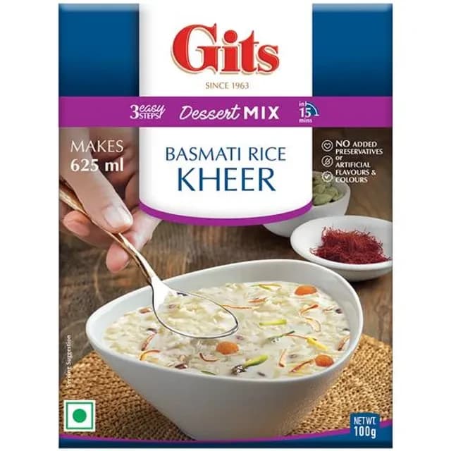 100 G Carton Gits Dessert Mix Basmati Rice Kheer ShopIndianProductsa
