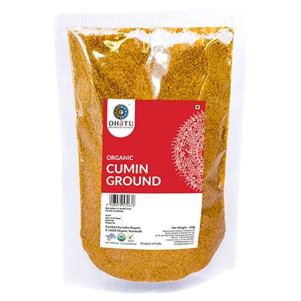100 G Dhatu Organics Naturals Powder Organic Ground Cumin ShopIndianProductsa