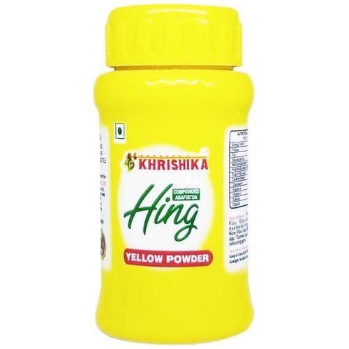 100 G Plastic Bottle Khrishika Hing Yellow Powder ShopIndianProductsa