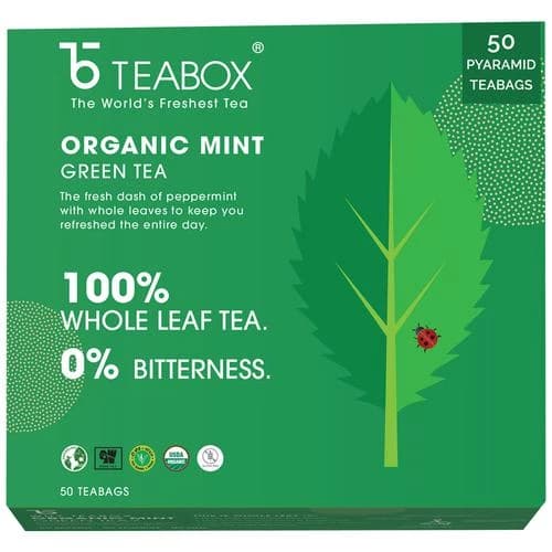 104 G 502 Bags X 2 G Each Teabox Mint Green Tea Bags Whole Leaf Natural Flavour Blend ShopIndianProductsa