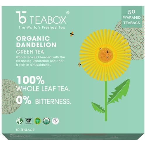 104 G 502 Free Pyramid Bags X 2 G Each Teabox Dandelion Green Tea Bags Cleansing Detoxifying ShopIndianProductsa