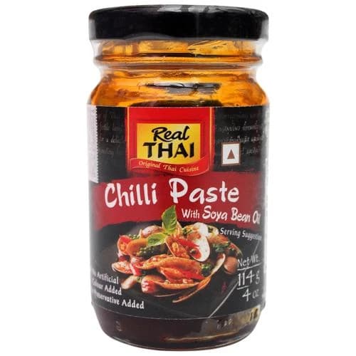 114 G Real Thai Real Thai Chilli Paste With Soybean Oil No Artificial Colours Preservatives ShopIndianProductsa