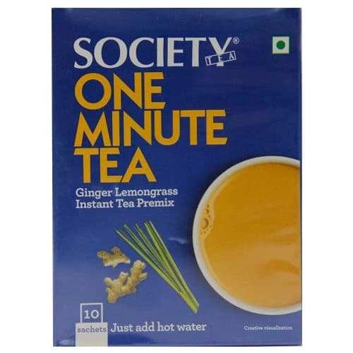 140 G 14 Sachet X 10 G Each Society One Minute Instant Tea Premix Ginger Lemongrass ShopIndianProductsa