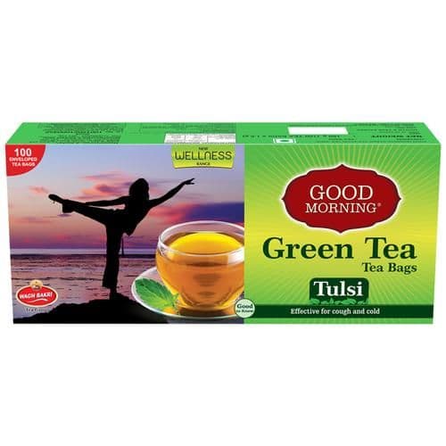 15 G 10 Bags X 15 G Each Good Morning Green Tea Tulsi ShopIndianProductsa