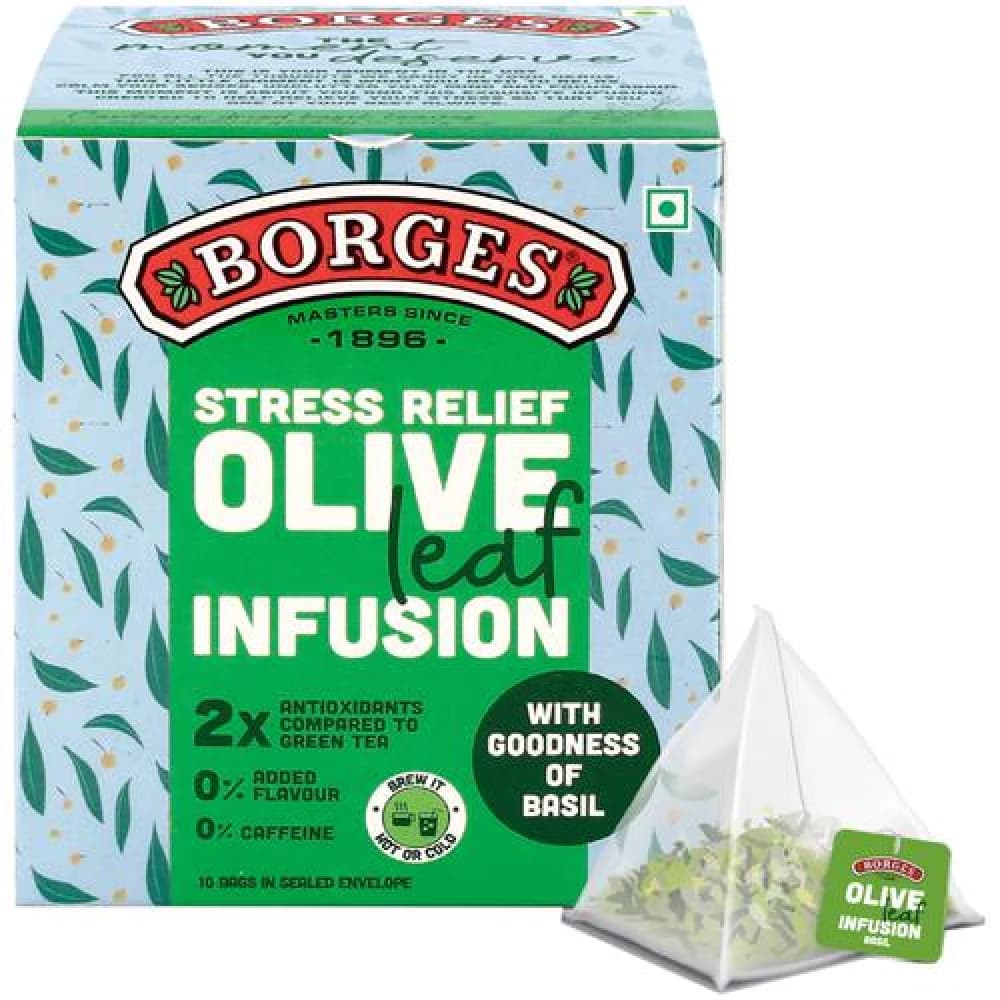 15 G 15 G Each X 10 Bags Borges Olive Leaf Infusion Olive Basil Leaves ShopIndianProductsa
