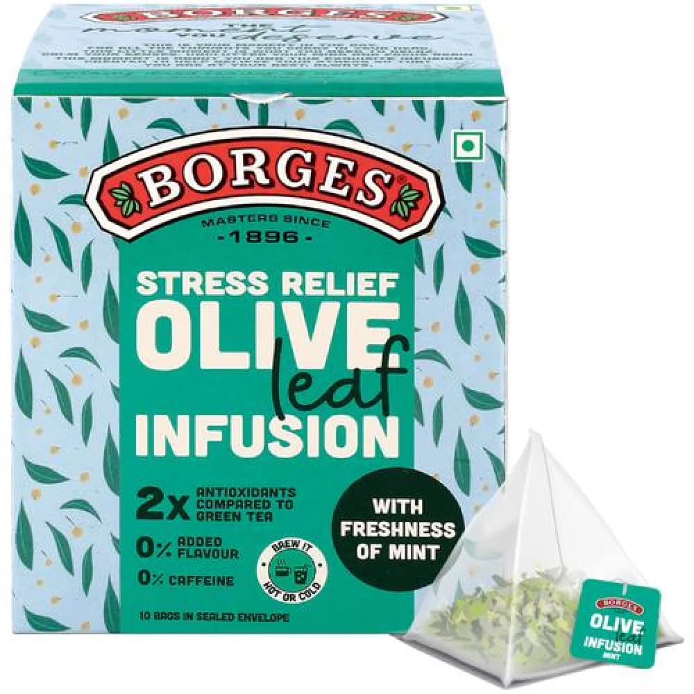 15 G 15 G Each X 10 Bags Borges Olive Leaf Infusion Olive Mint Leaves ShopIndianProductsa