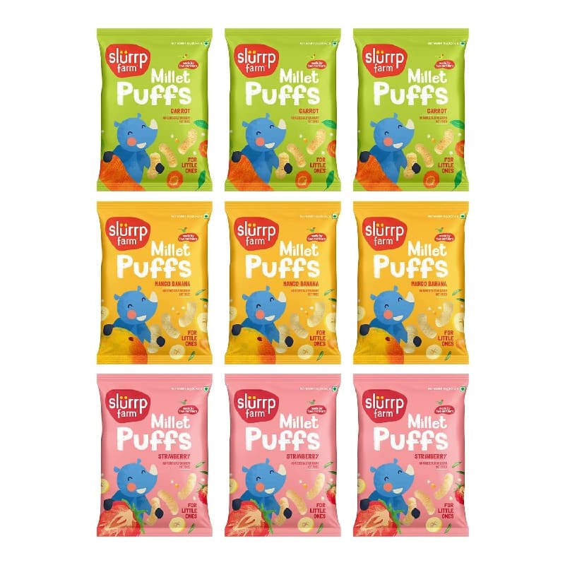 Makhanawalas Slurrp Farm Teething Fruit and Vegetable Puffs — 9