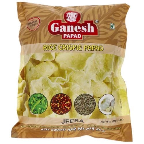 150 G Ganesh Papad Jeera Papad Rice Crispy ShopIndianProductsa
