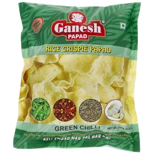 150 G Ganesh Papad Papad Green Chilly ShopIndianProductsa