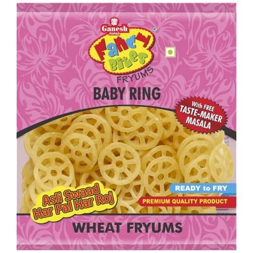 150 G Pouch Ganesh Papad Fancy Bites Fryums Baby Ring ShopIndianProductsa