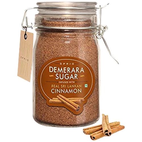 175 G Glass Jar Sprig Demerara Cinnamon Sugar ShopIndianProductsa