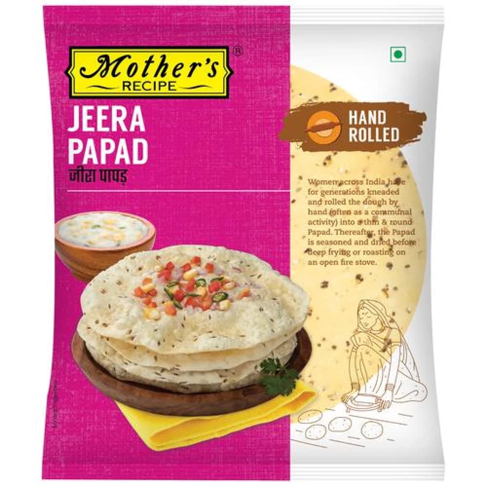 180 G Pouch Mothers Recipe Jeera Papad Hand Rolled ShopIndianProductsa