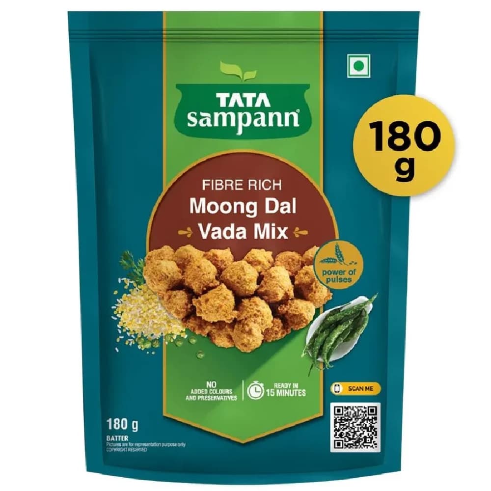 180G Tata Sampann Fibre Rich Moong Dal Vada Mix Instant Ready To Cook ShopIndianProductsa