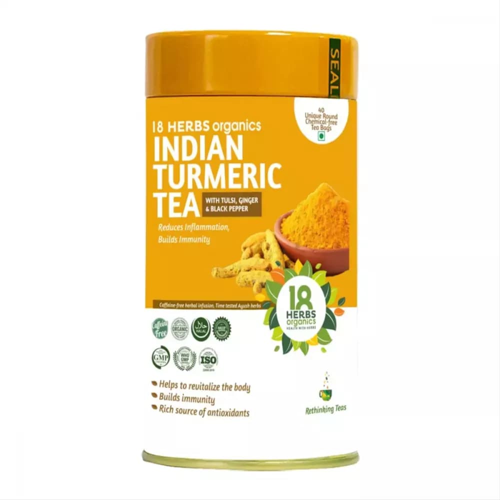 18herbs organics Indian Turmeric Tea Bags 40 Sachet Main Image