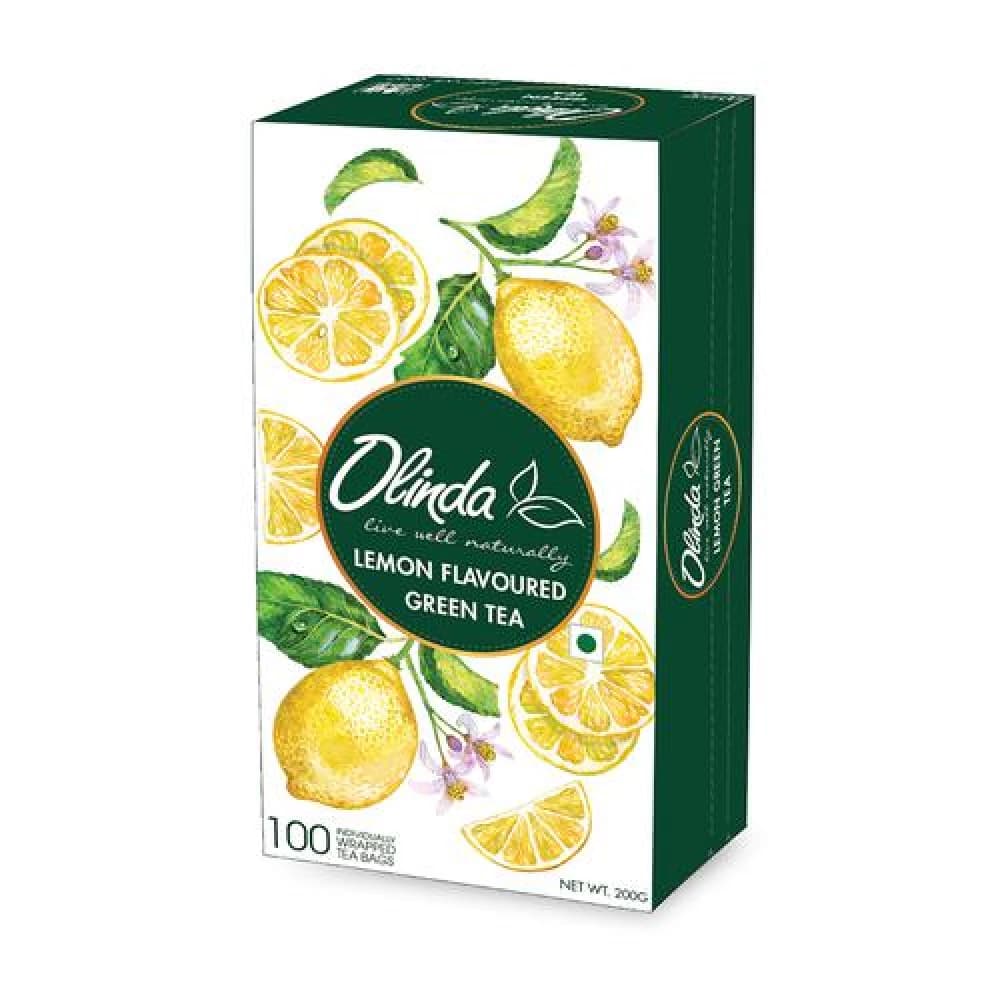 2 G 100 Teabags X 2 G Each Olinda Green Tea Lemon Flavoured ShopIndianProductsa