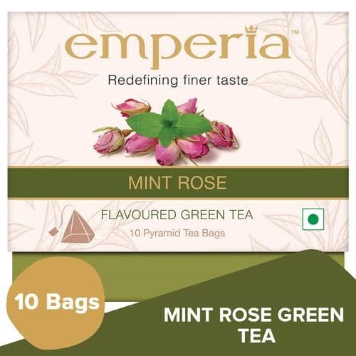 20 G 10 Bags X 2 G Each Emperia Flavoured Green Tea Mint Rose ShopIndianProductsa