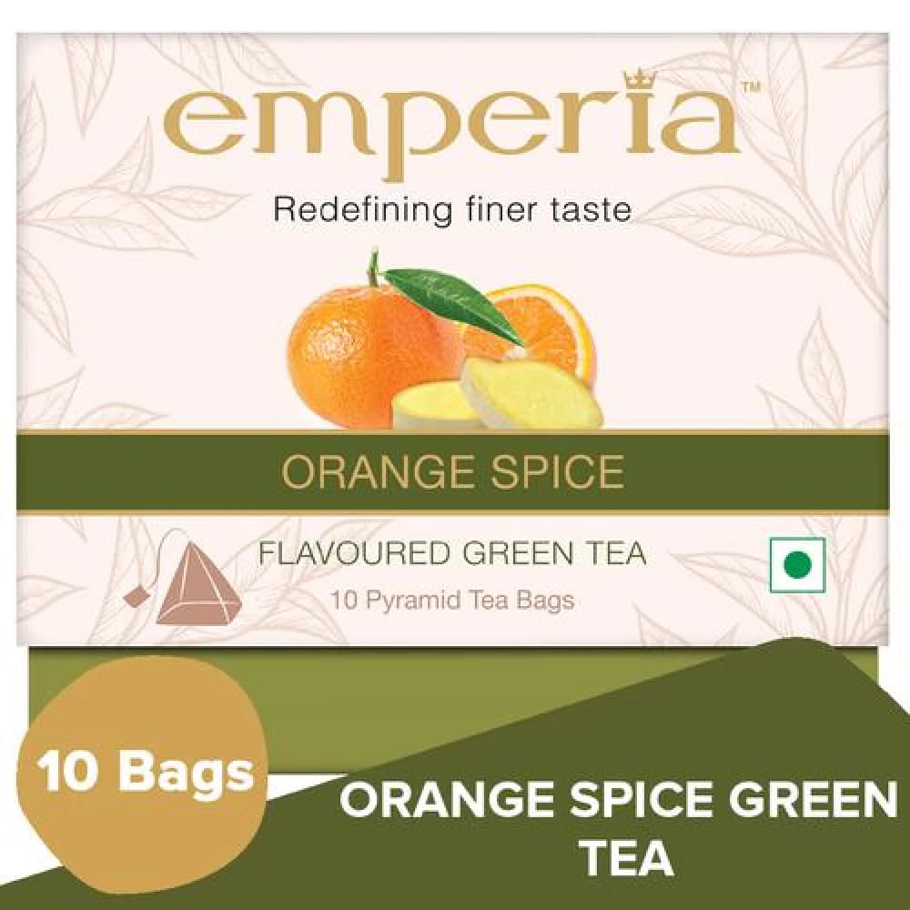 20 G 10 Bags X 2 G Each Emperia Flavoured Green Tea Orange Spice ShopIndianProductsa