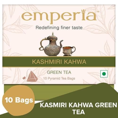 20 G 10 Bags X 2 G Each Emperia Green Tea Kashmiri Kahwa ShopIndianProductsa