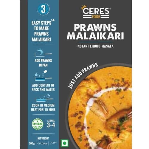 200 G Ceres Foods Bengali Prawns Malaikari Instant Liquid Masala Ready To Cook Indian Curry Cooking Paste ShopIndianProductsa