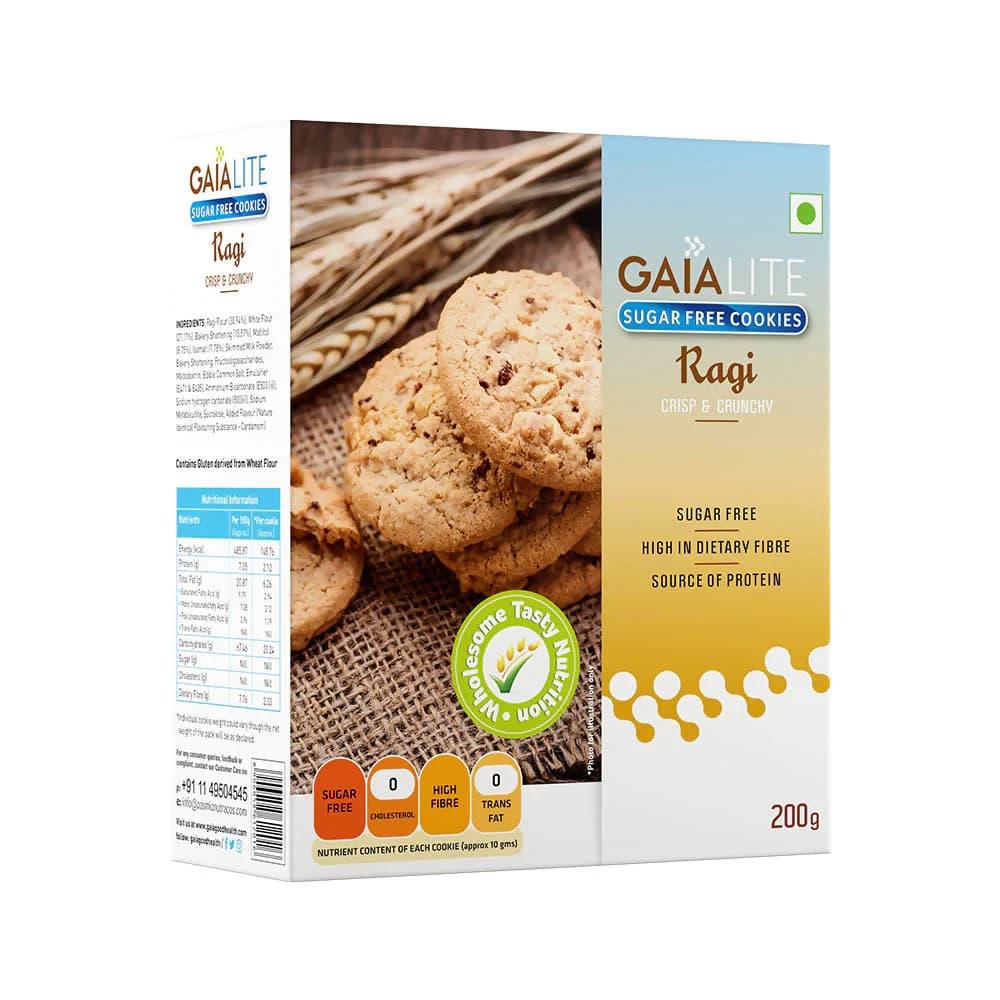 200 G Gaia Lite Sugar Free Ragi Cookies ShopIndianProductsa
